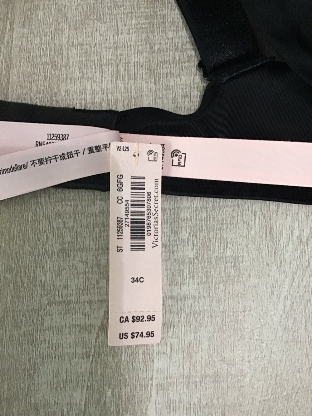 Victoria’s Secret Bombshell Logo Shine Strap Add-2-Cups Bra Size 34C - Picture 4 of 4